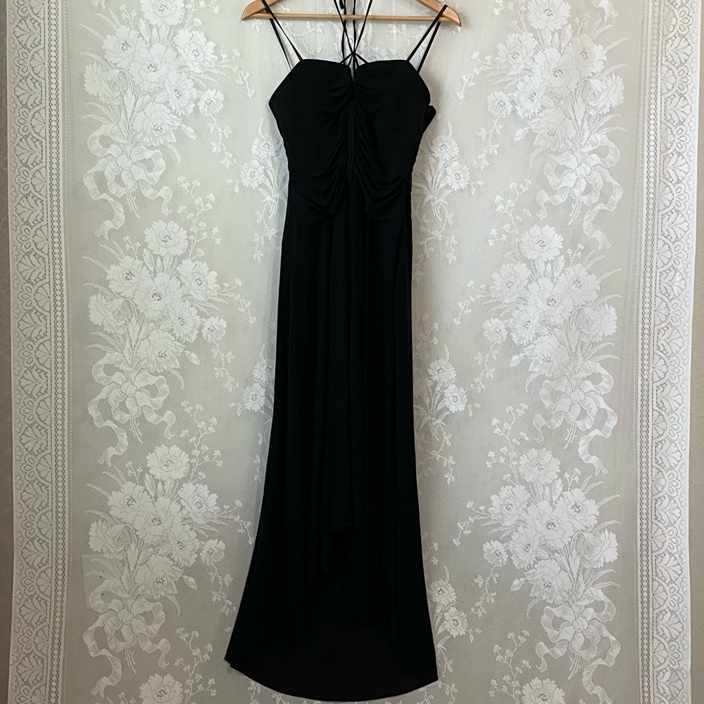 Laundry by Shelli Segal Black Halter Maxi Dress 6 NWT